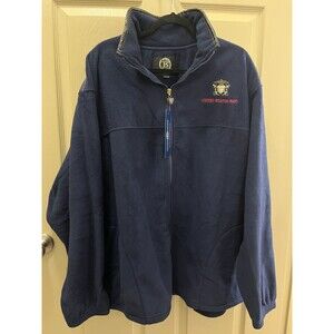 The Bradford Exchange Mens New Sz XXL Zip Up Long Sleeve Navy Blue Fleece Jacket